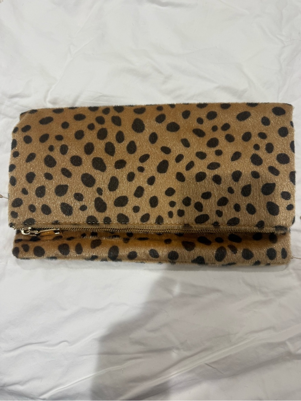 Red Dress Boutique Leopard Fold-Over Clutch - Tan/Black